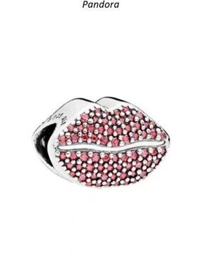 Pandora Kiss More Red Cubic Zirconia Lip Charm